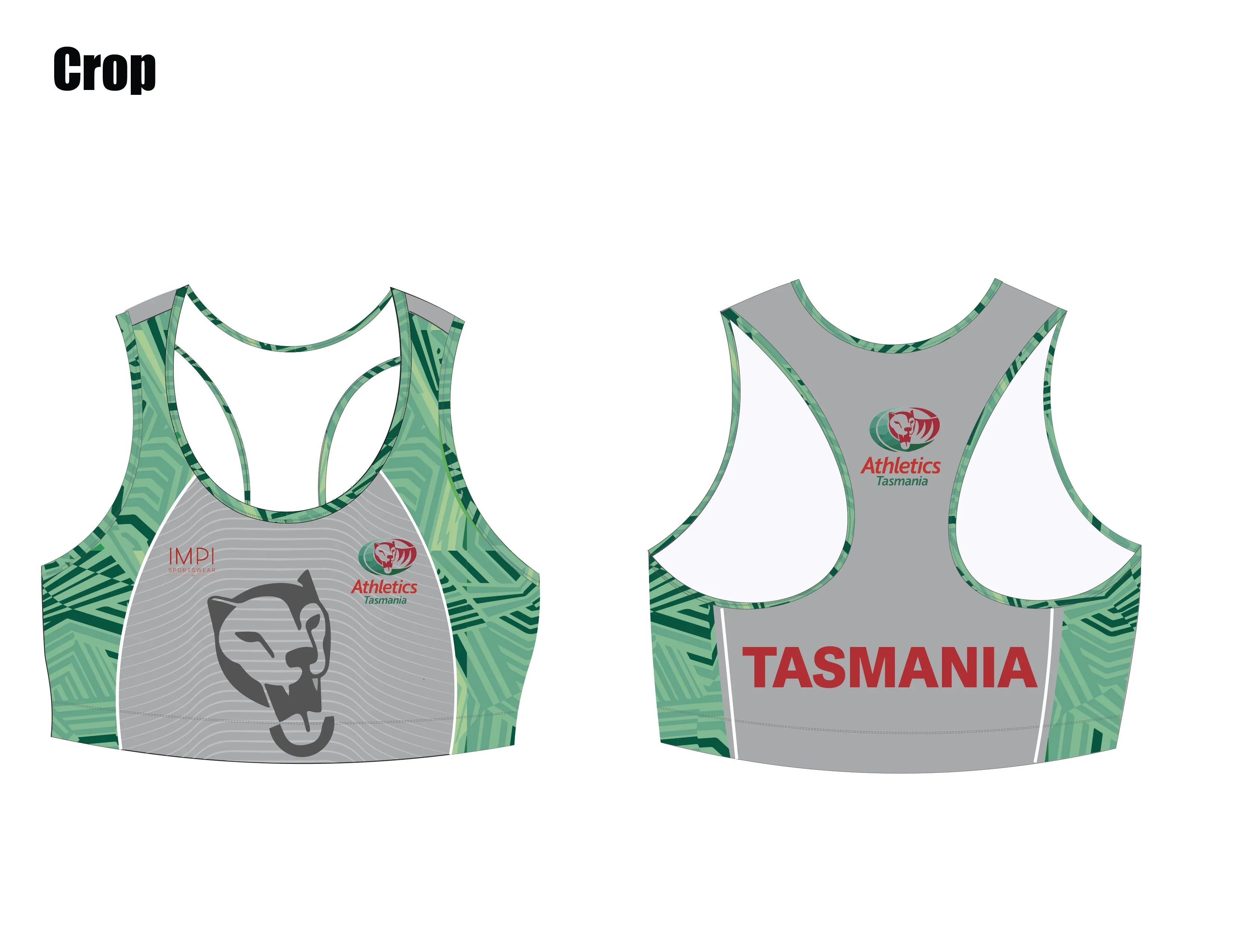 ATAS Ladies  Grey and Green Crop - Image 6