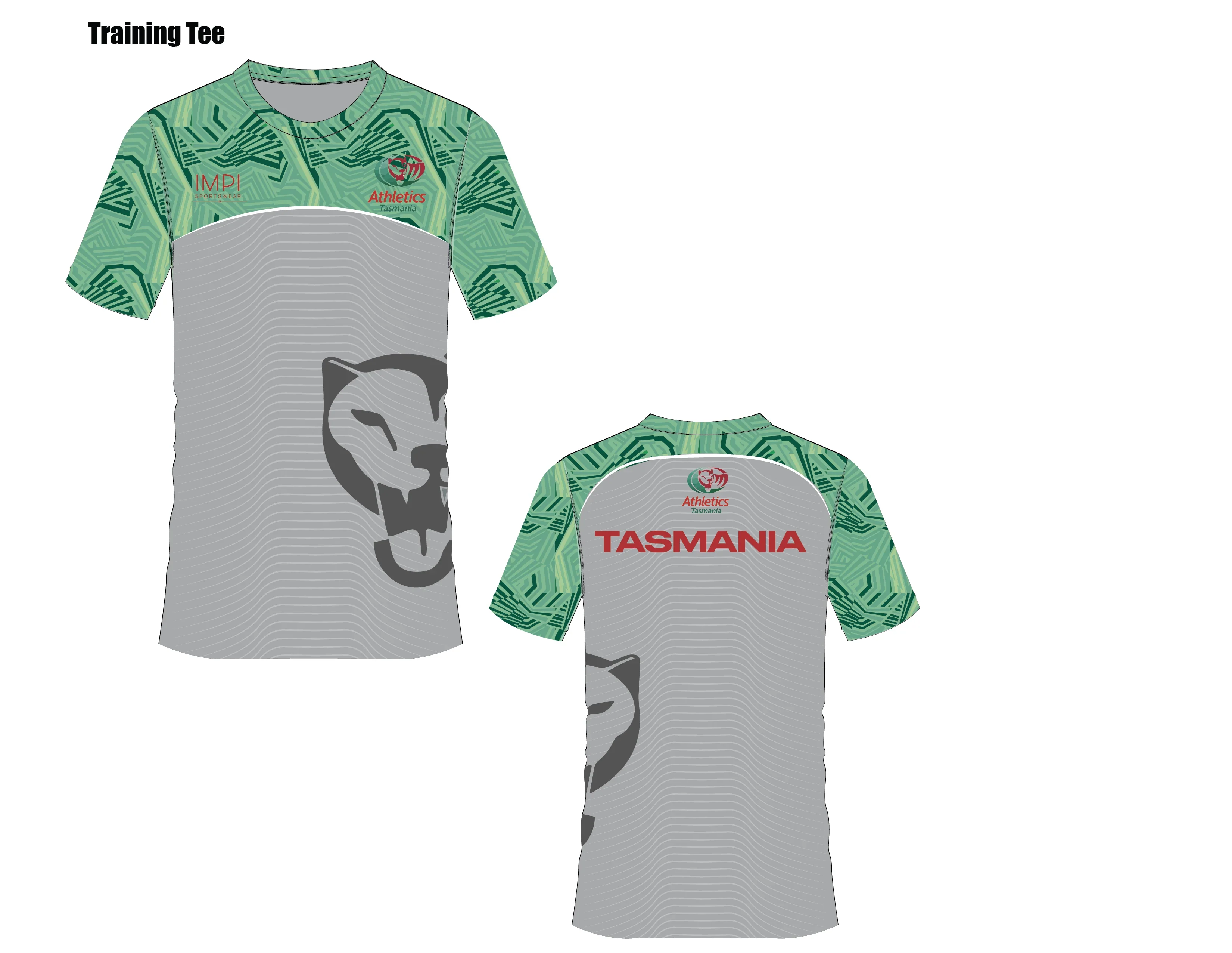 ATAS Mens Grey and Green Training Tee - Image 3