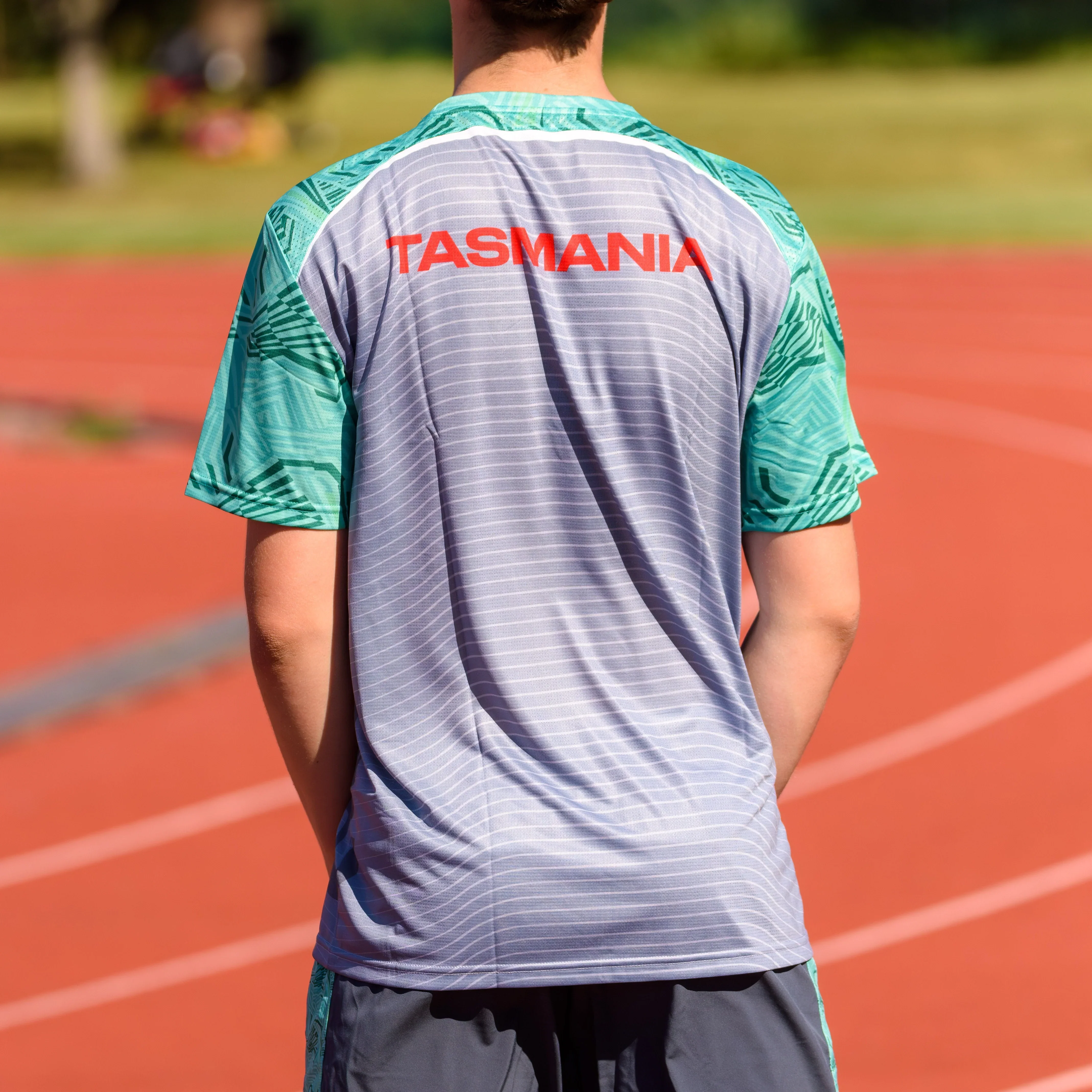 ATAS Mens Grey and Green Training Tee - Image 4