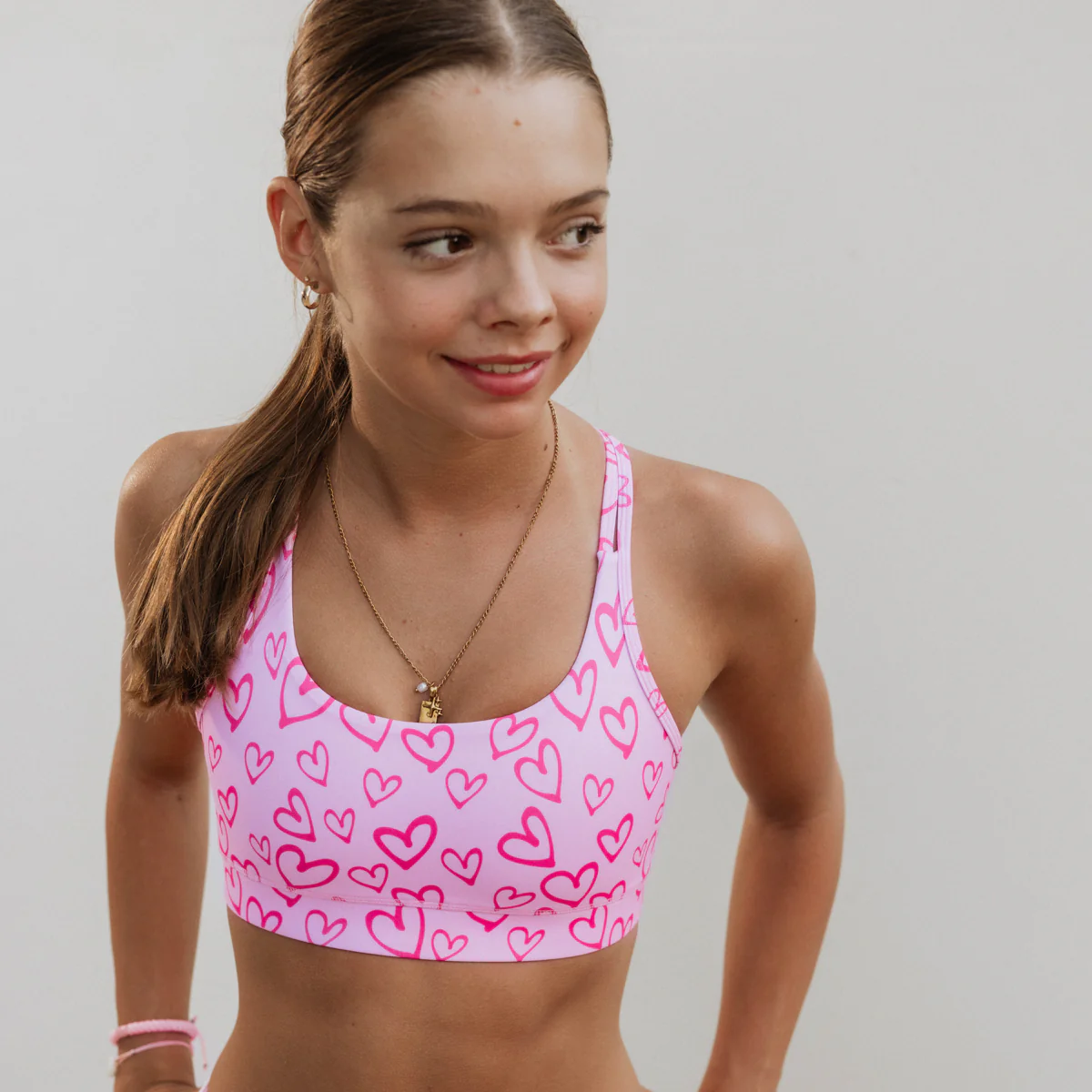 IMPI Running Loop Bra Top - Pink Hearts - Image 8