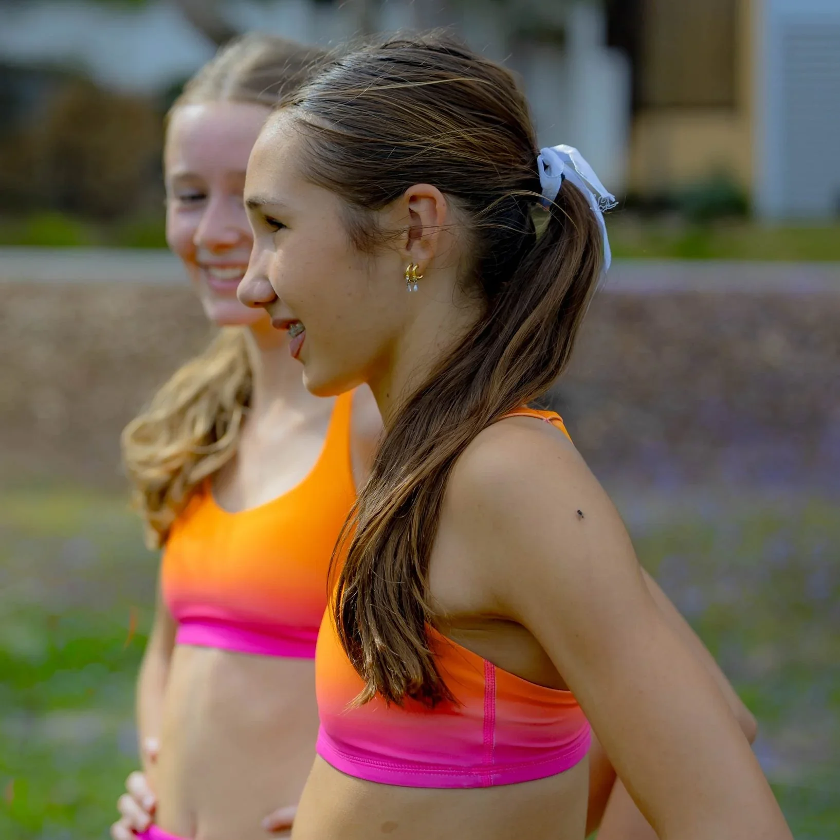 IMPI Strappy Girls Crop Top - Ombre Pink Orange - Image 9
