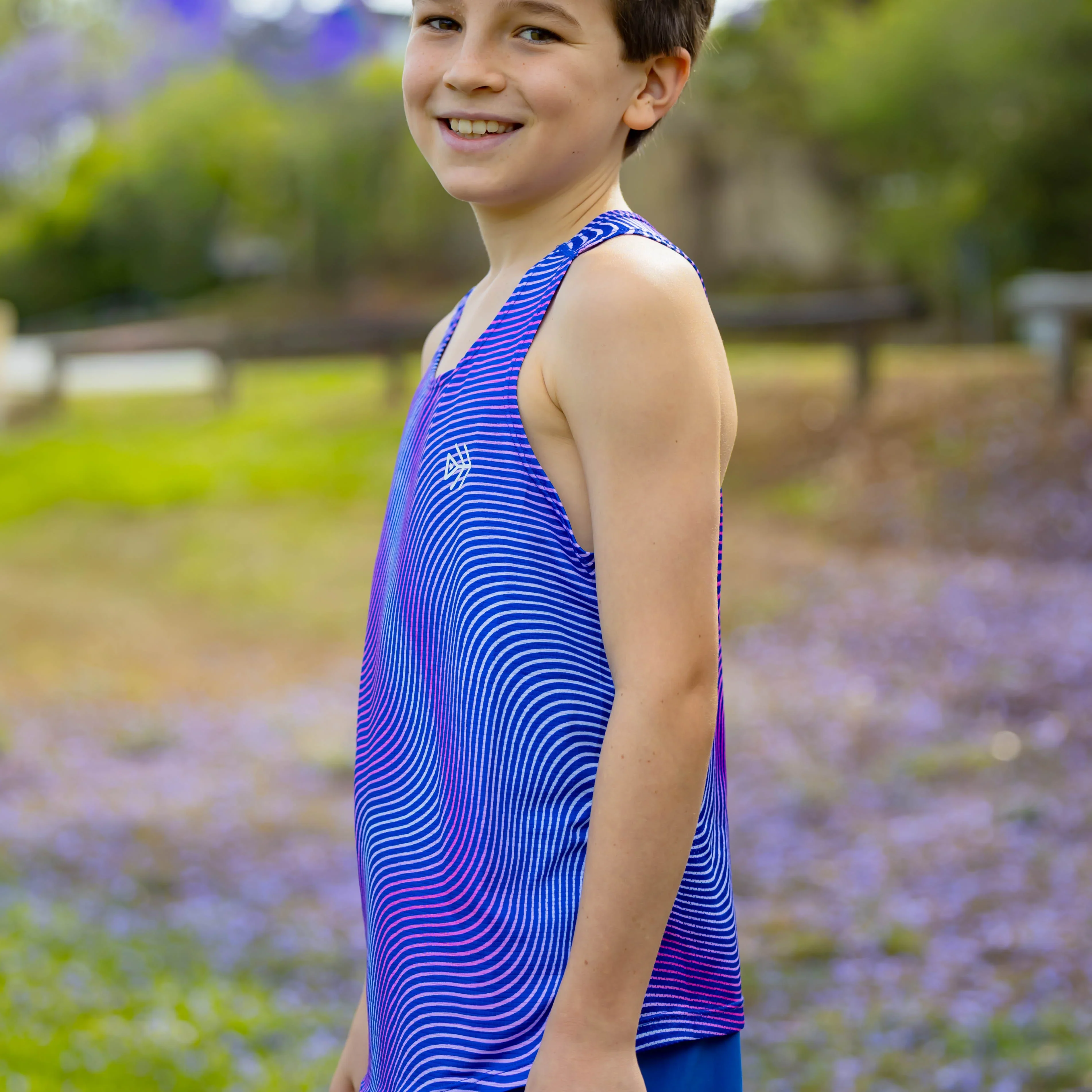IMPI Boys Race Back Singlet - Blue Mirage - Image 10
