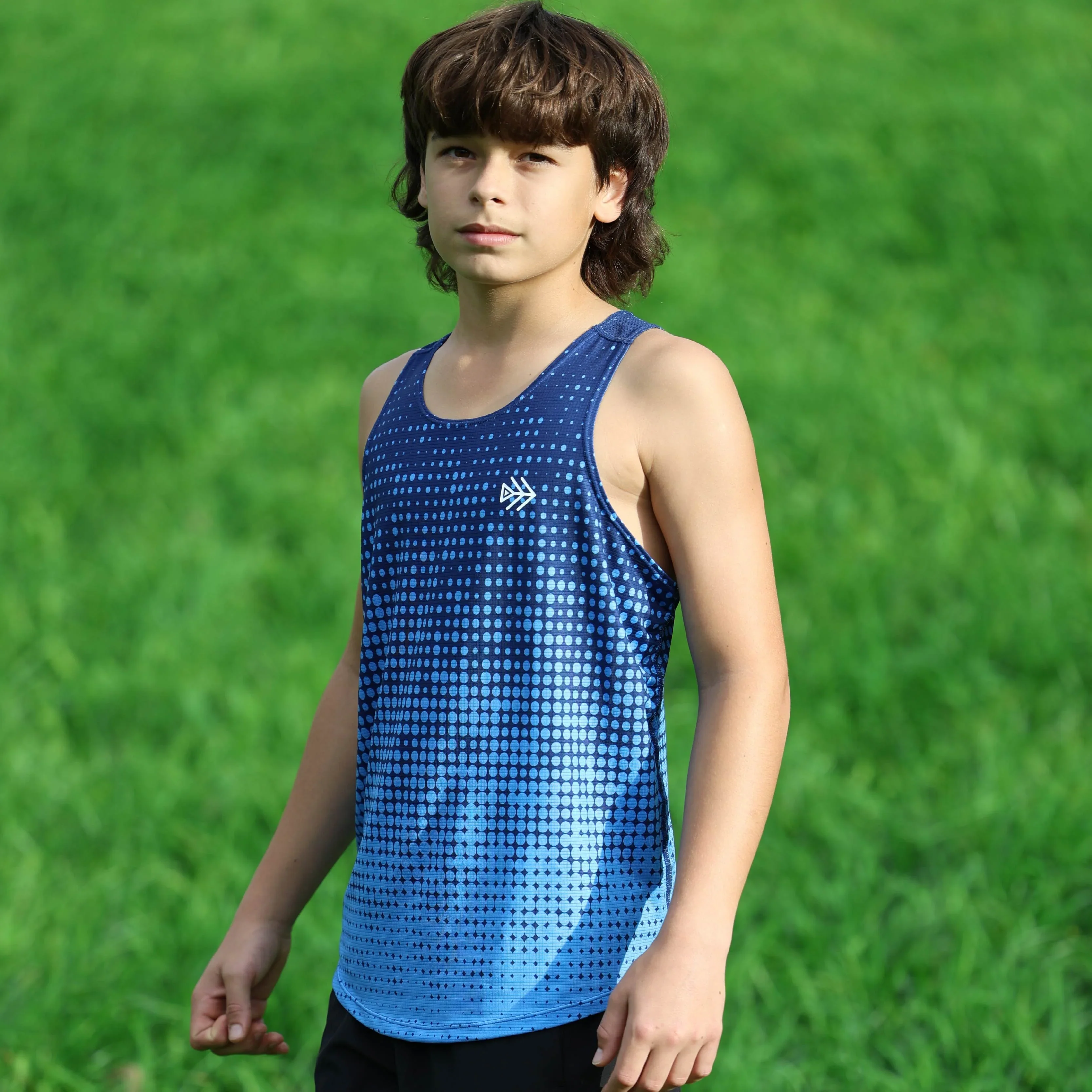 IMPI Boys Race Back Singlet - Navy/Blue - Image 3