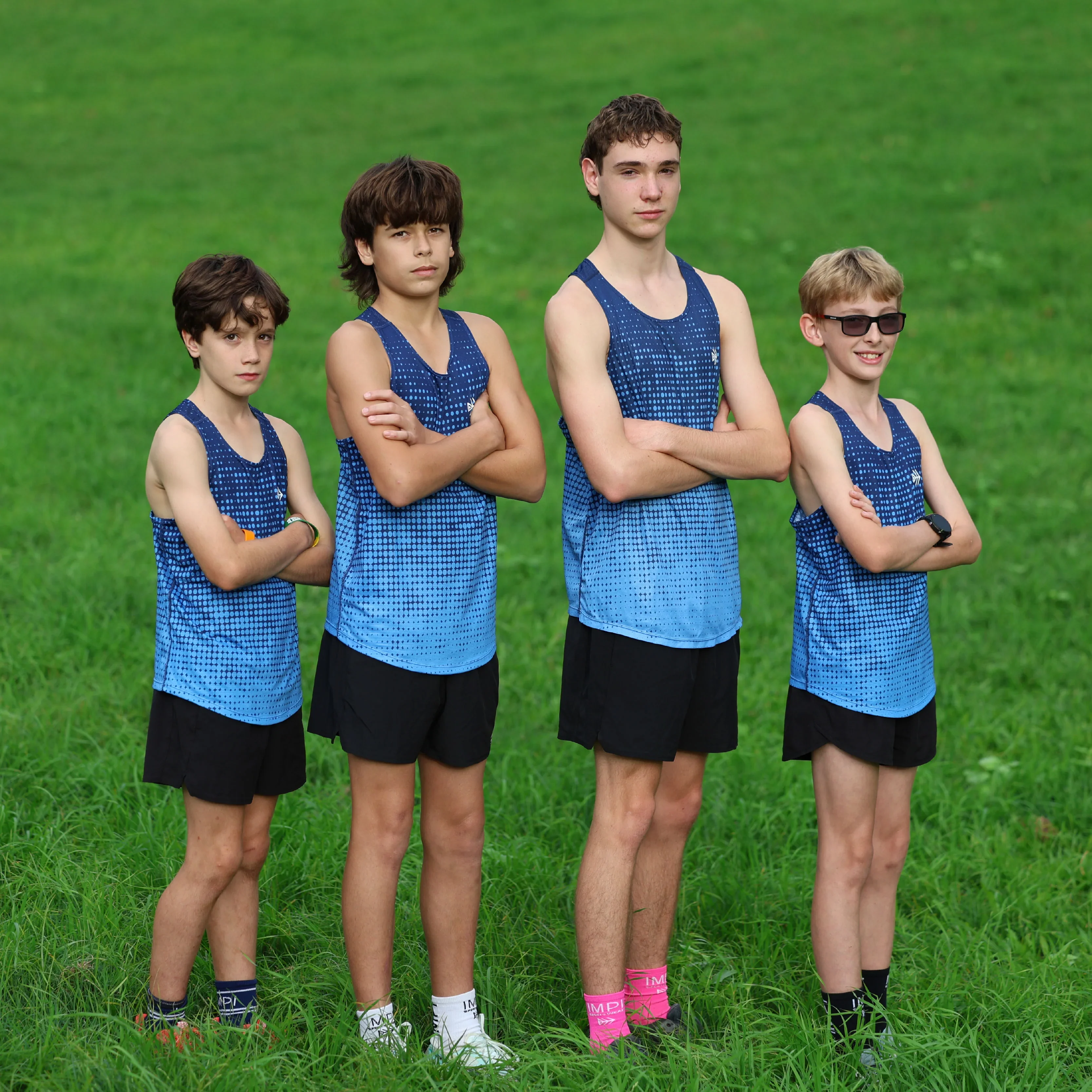 IMPI Boys Race Back Singlet - Navy/Blue - Image 4