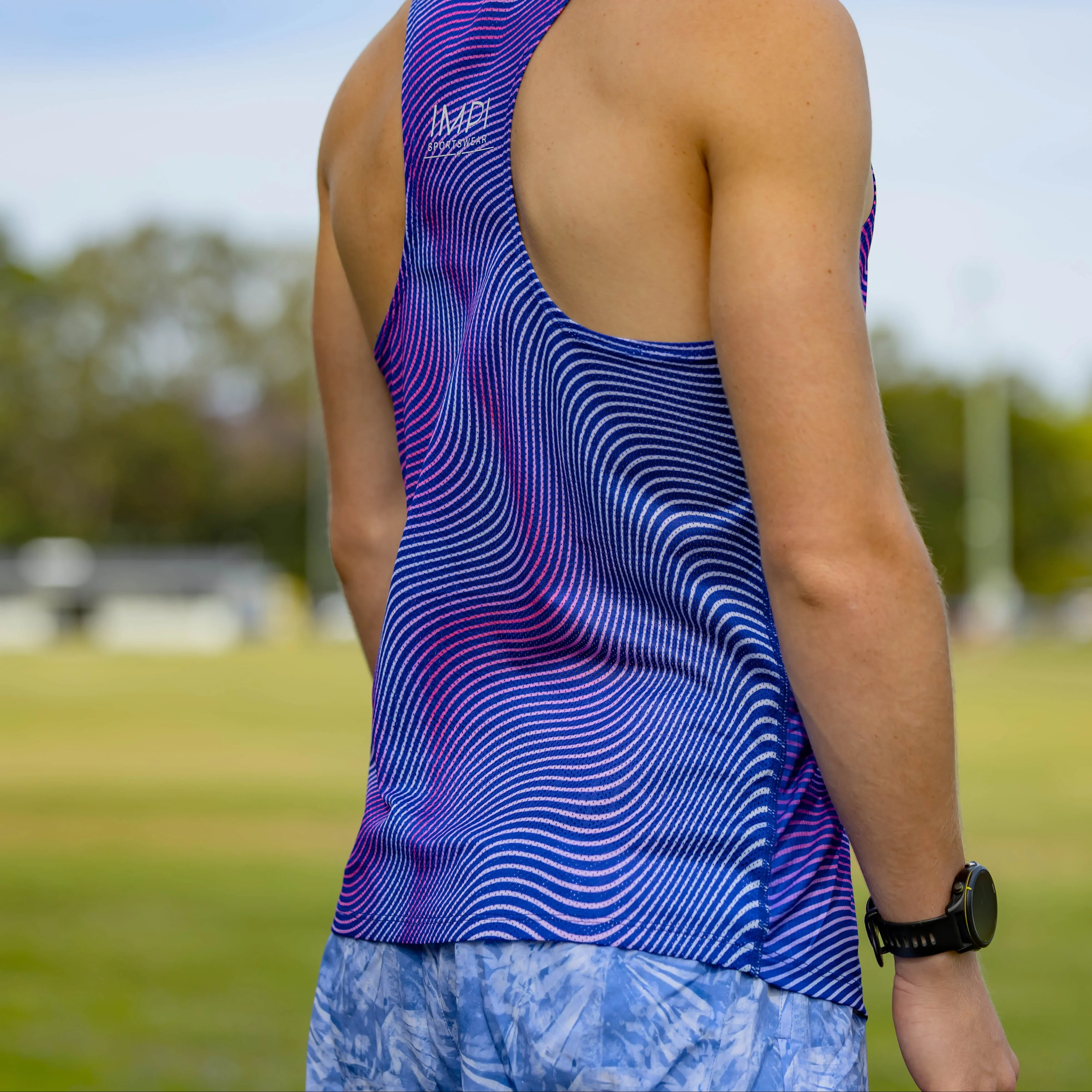 IMPI Boys Splittie Running Short - Paint Me Blue - Image 2