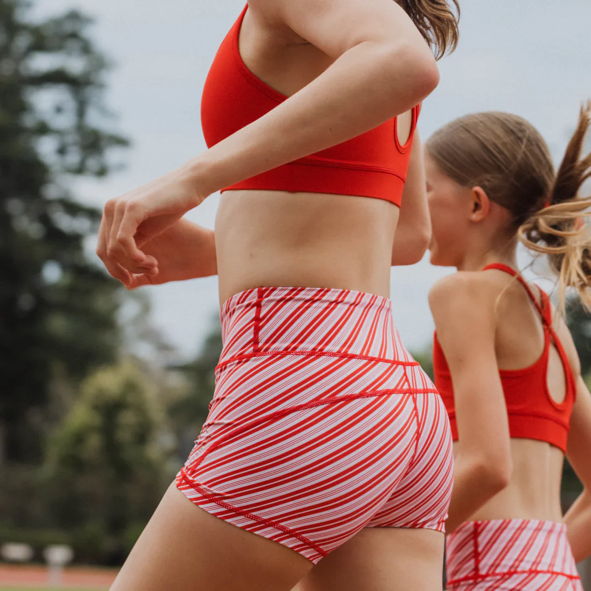 IMPI High Waist Bike Shorts - Red Stripe - Image 7