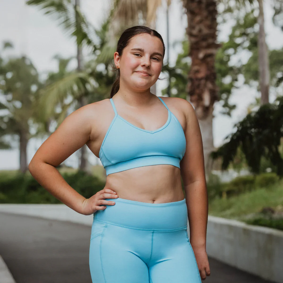 IMPI High Waist 4" Bike Shorts - Sky Blue - Image 7