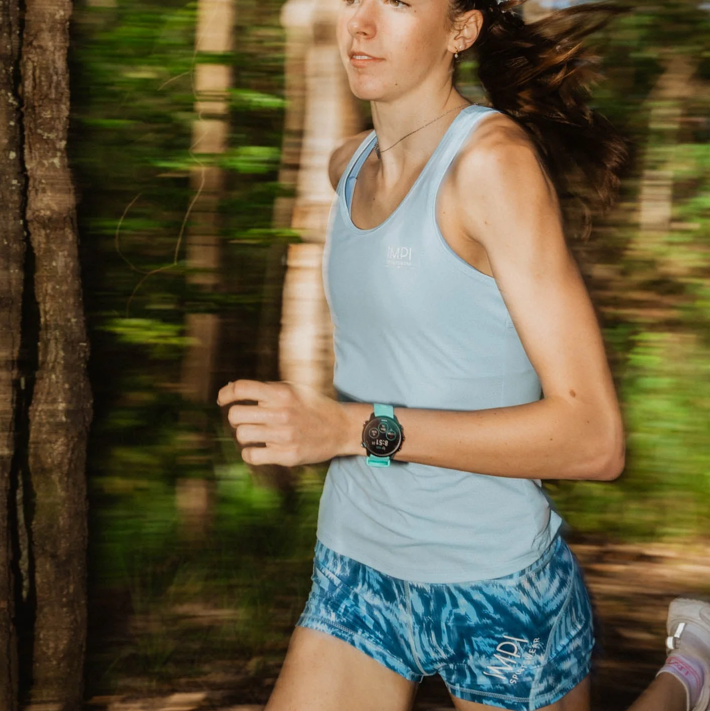 IMPI High Waist Bike Shorts - Blue Fern