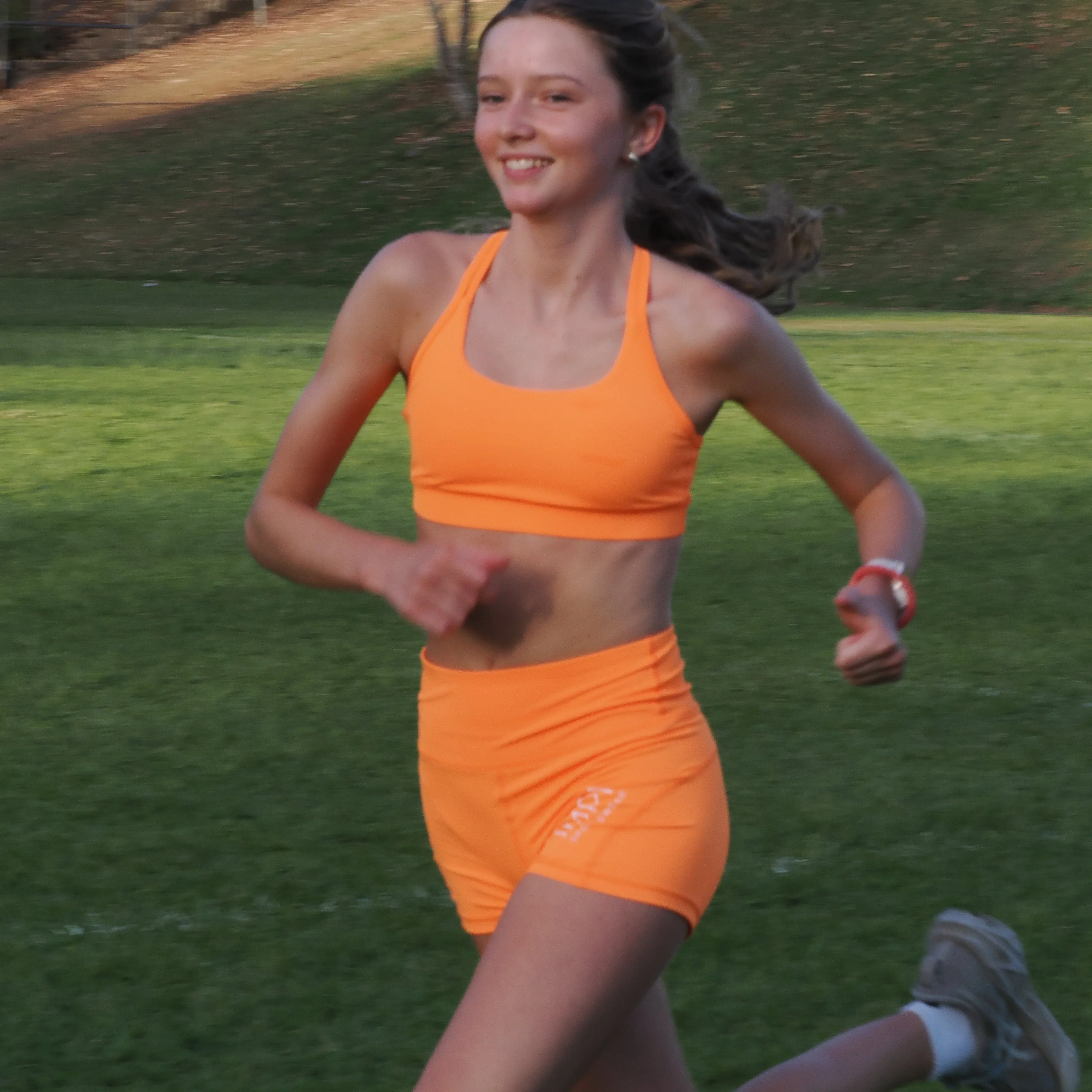 IMPI High Waist Bike Shorts- Fluoro Orange - Image 7