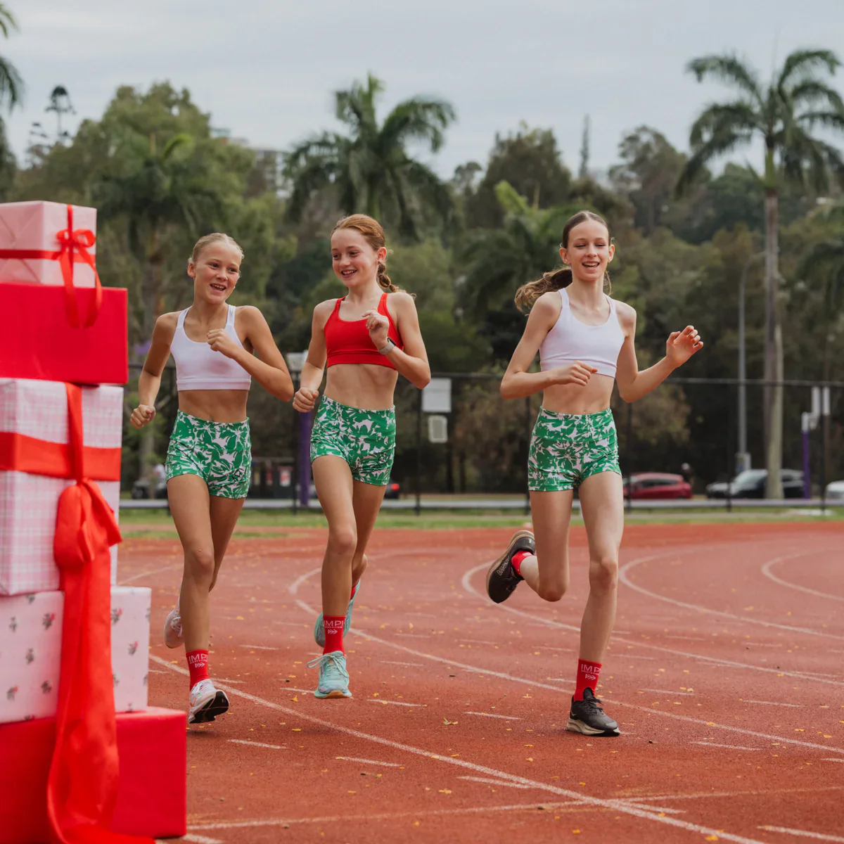 IMPI High Waist Bike Shorts - Green Floral - Image 5
