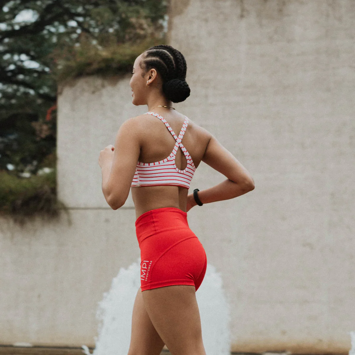 IMPI High Waist Bike Shorts - Red - Image 11