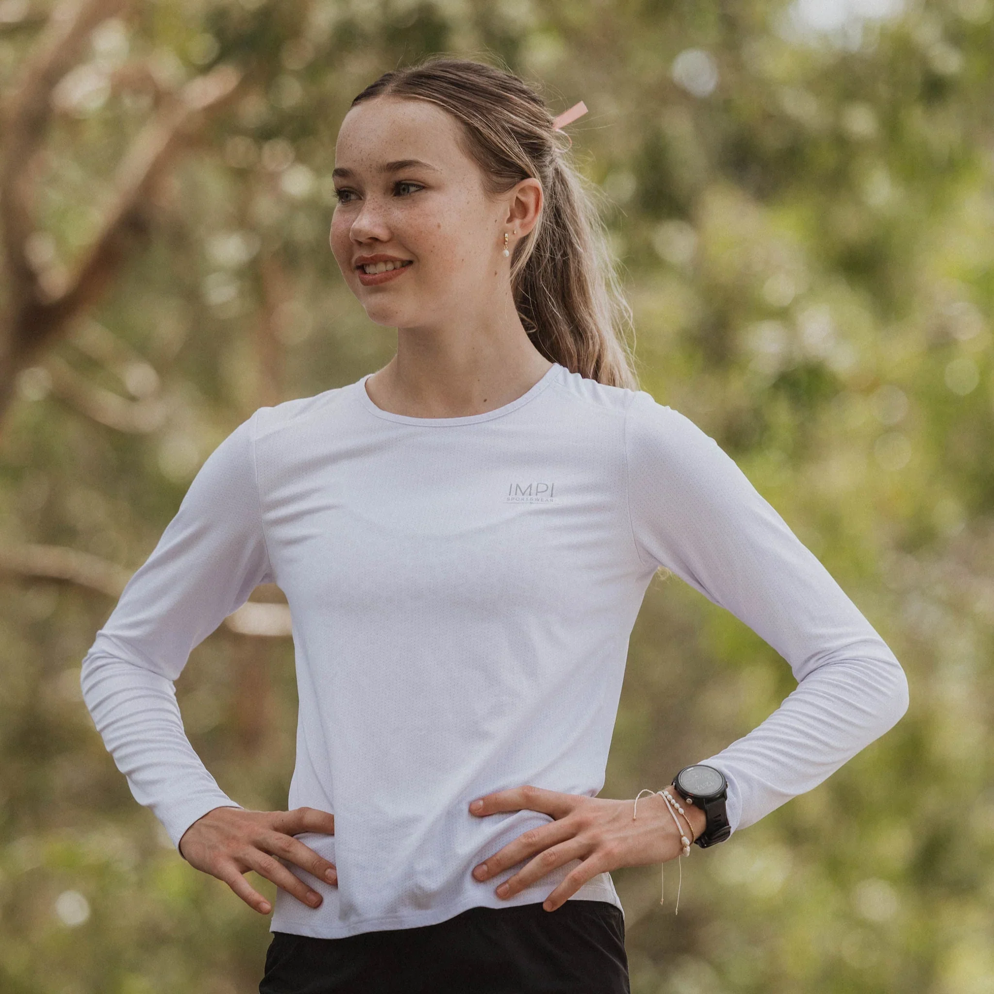 IMPI Long Sleeve Running Tee - White - Image 4
