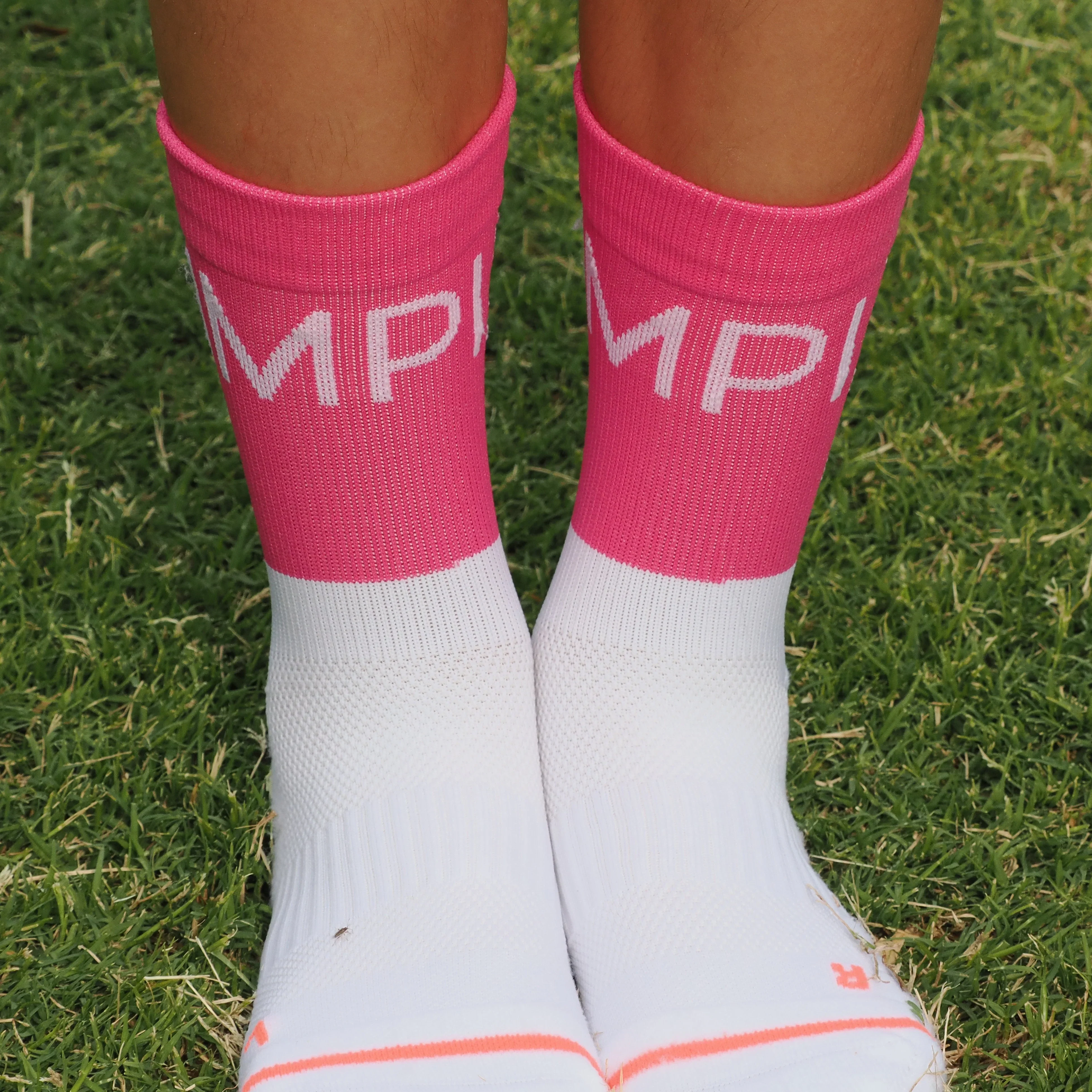 IMPI Longer Socks - Neon Pink Run Like A Girl - Image 12