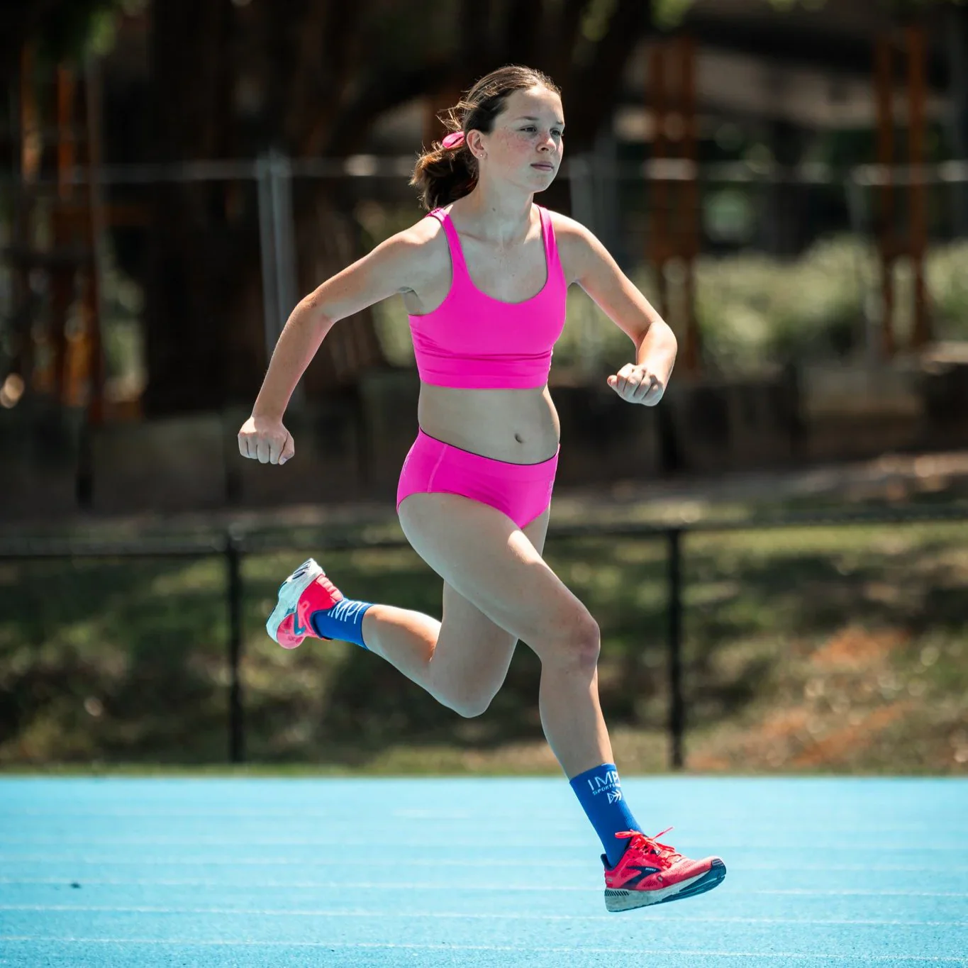IMPI New Fit Longer Strappy Running Crop - Hot Pink - Image 11