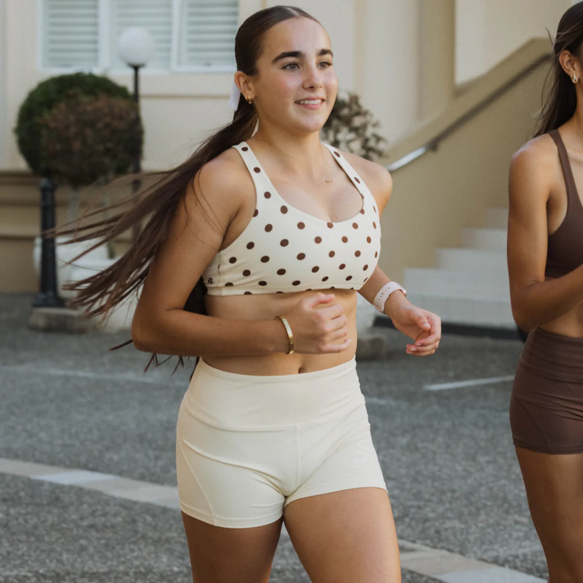 IMPI Strappy Girls Crop Top - Cream & Chocolate Polka Dot - Image 16