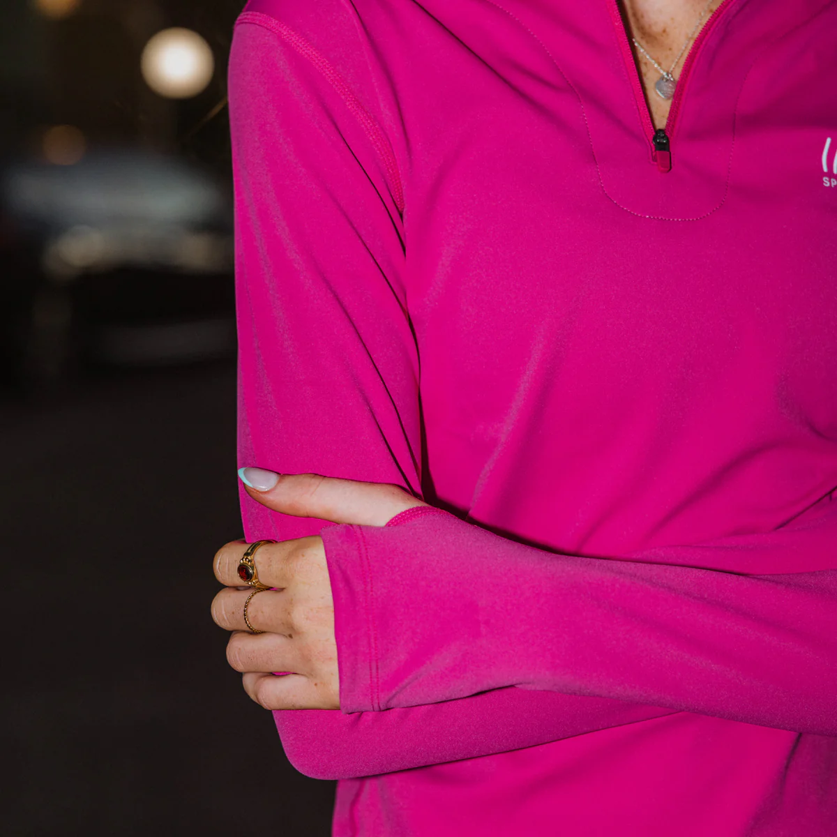 IMPI 1/4 Zip Running Top - Berry - Image 4