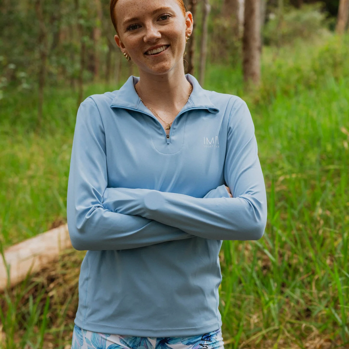 IMPI 1/4 Zip Running Top - Blue Zen - Image 4
