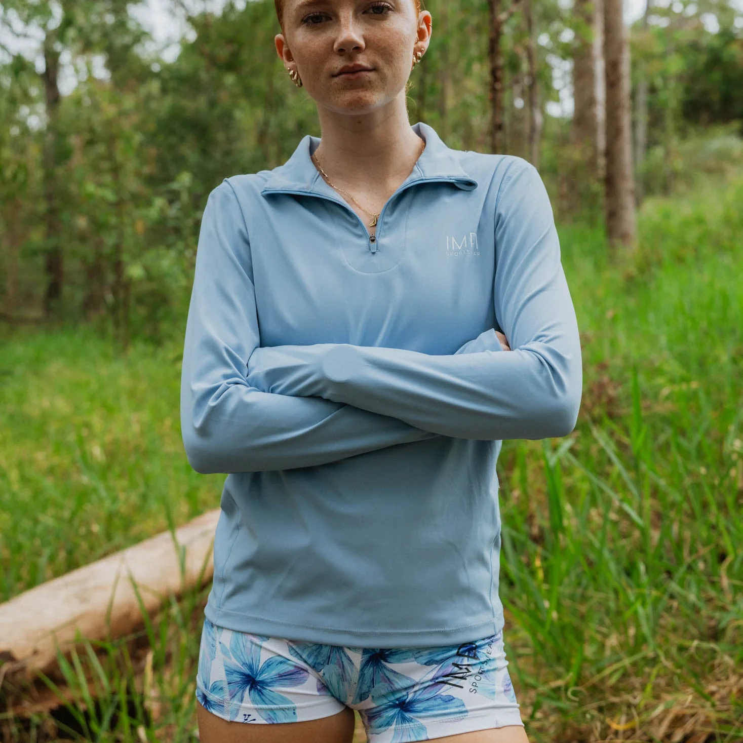 IMPI 1/4 Zip Running Top - Blue Zen - Image 5