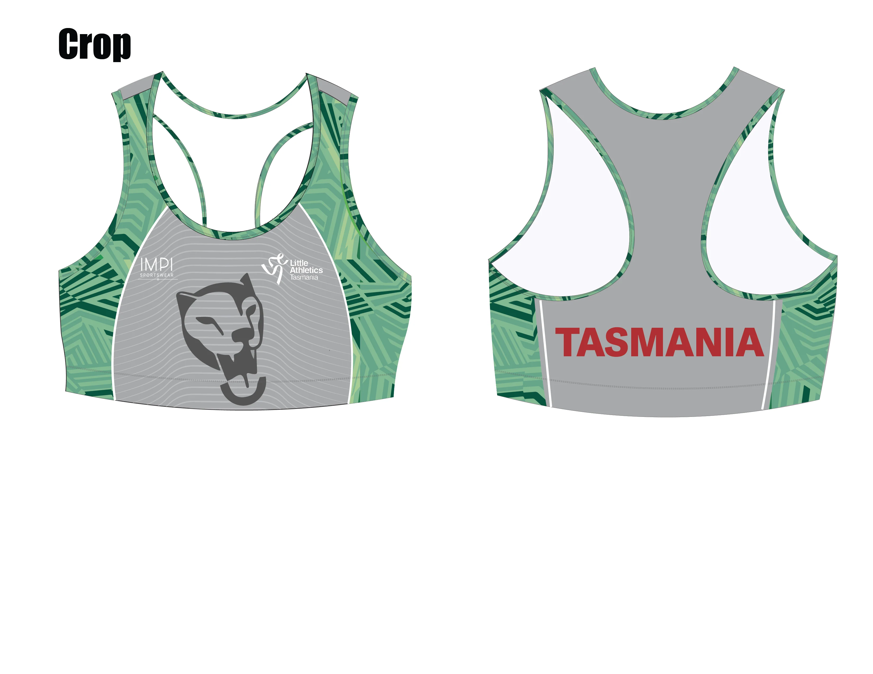 LATAS Girls Grey and Green Crop