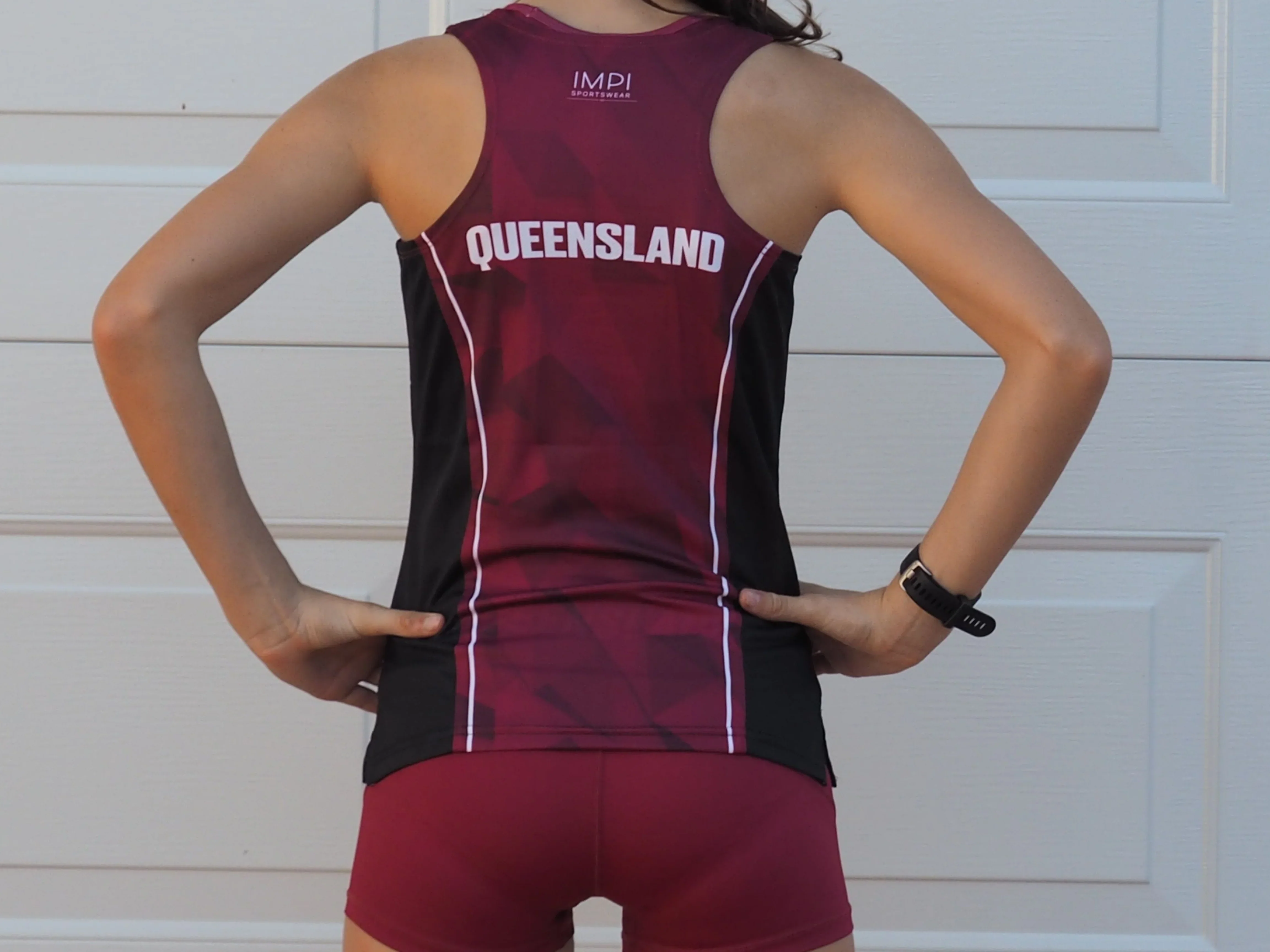 QLD Athletics - Ladies Maroon and Black Singlet - Image 3