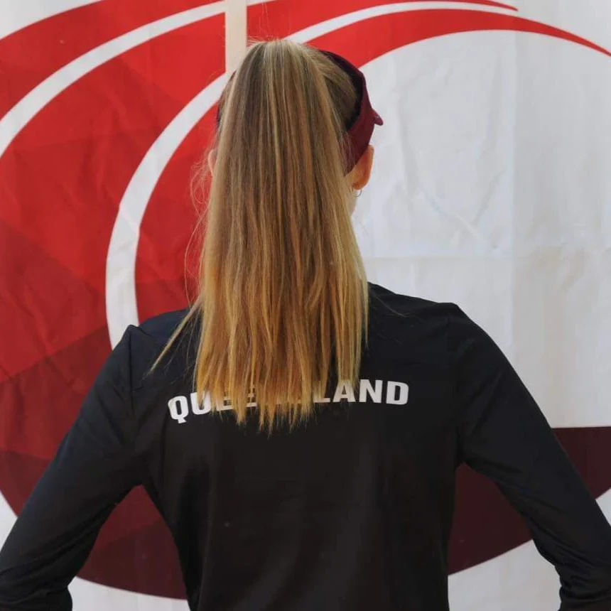 QLD Athletics - Ladies Black Long Sleeve Training Tee - Image 4