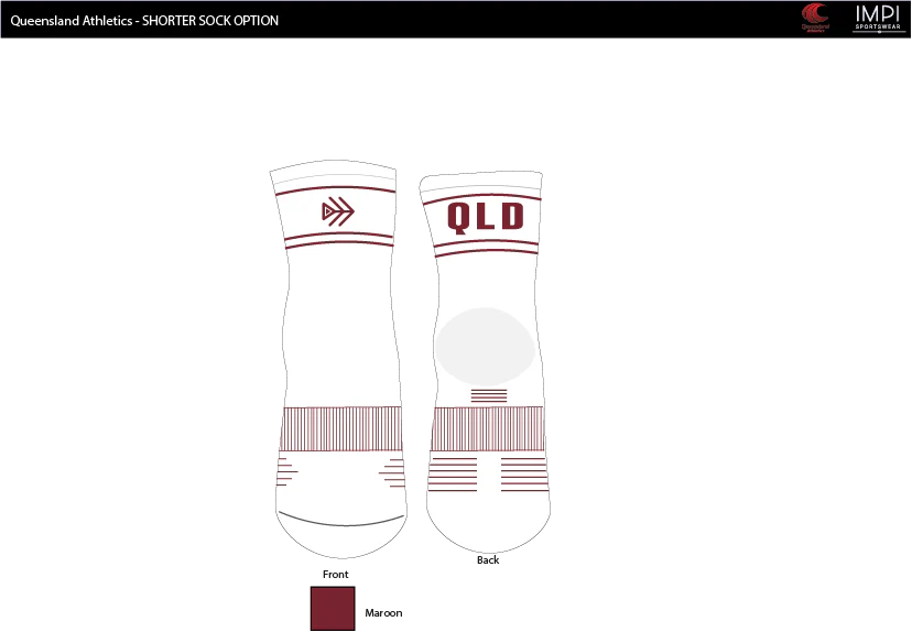 QLD Athletics - White Socks - Image 2